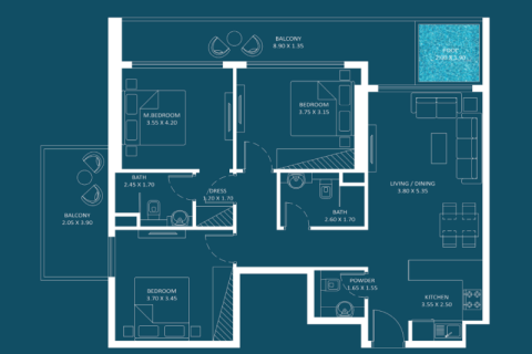 Huoneisto Dubai Silicon Oasis, Arabiemiraatit 1 huone, 34 m2 № 732782 - kuva 7