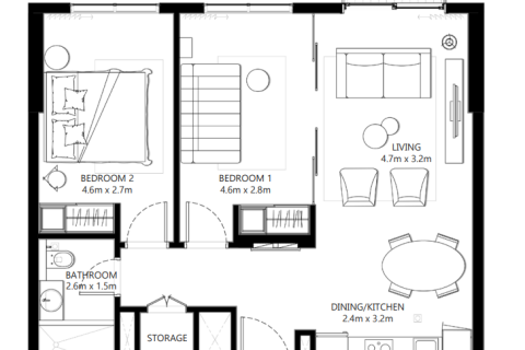 شقة للإيجار في دبي هيلز استيت، دبي، الإمارات العربية المتحدة 2 غرفة نوم ، 67.95854450 متر مربع ، رقم 679699 - صورة 2