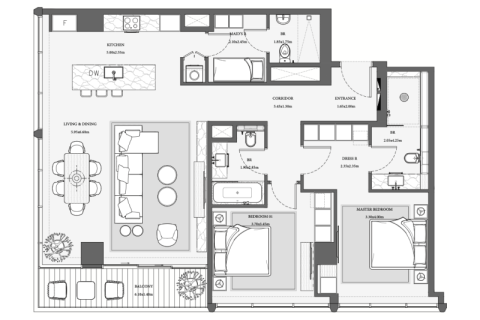 Byt v Al Wasl, Dubai, SAE 1 ložnice, 73 m² Č.: 689841 - fotografie 19