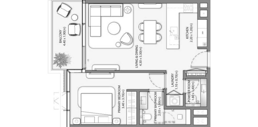 Apartment i Palm Jebel Ali, Dubai, UAE 1 soveværelse, 68.76 kvm № 650621