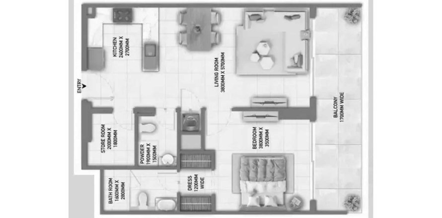 Apartament w Majan, Dubai, ZEA 1 sypialnia, 80.27 mkw. nr 715503