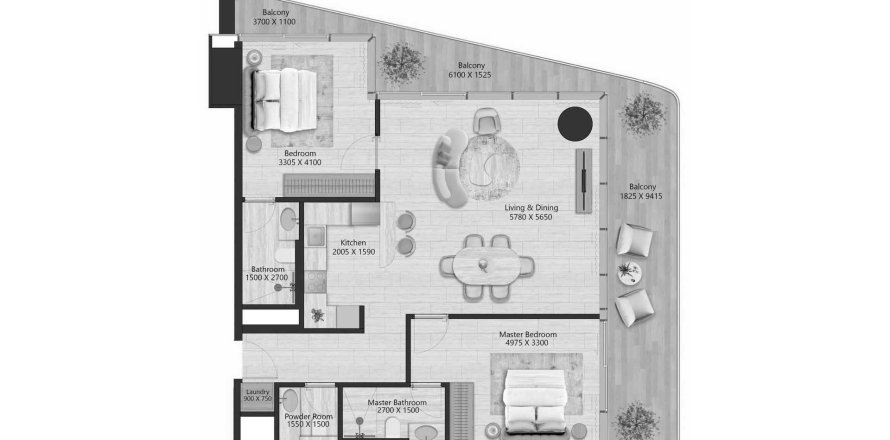 Maritime City, Dubai, UAE의 아파트 침실 2개, 121.83제곱미터 번호 659747