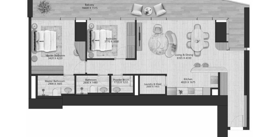 Lägenhet i Maritime City, Dubai, UAE 2 sovrum, 137.25 kvm Nr. 659746