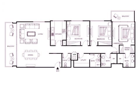 Apartament në Dubai Hills Estate, Emiratet e Bashkuara Arabe 3 dhoma gjumi, 150 m2. № 723199 - Foto 19