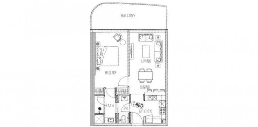 Byt v DAMAC BAY 2 v Dubai Harbour, SAE 1 ložnice, 74.32 m² Č.: 406774