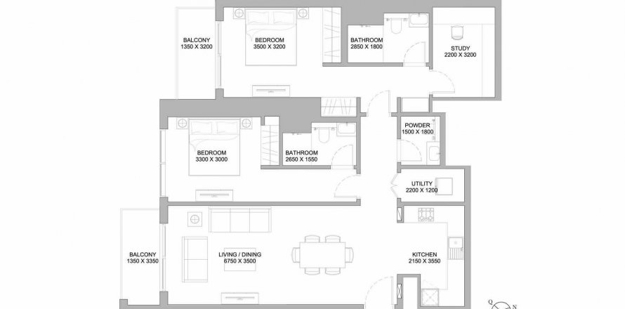 Apartment in 320 RIVERSIDE CRESCENT in Nadd Al Sheba, Dubai, UAE 2 bedrooms, 121.52 sq.m. № 303652