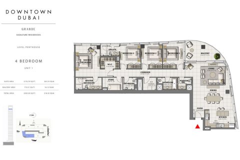 Apartment in GRANDE SIGNATURE RESIDENCES in Downtown Dubai (Downtown Burj Dubai), UAE 2 bedrooms, 106 sq.m. № 704932 - photo 9