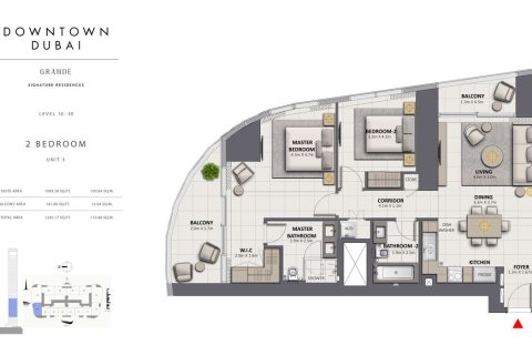 Apartment in GRANDE SIGNATURE RESIDENCES in Downtown Dubai (Downtown Burj Dubai), UAE 2 bedrooms, 106 sq.m. № 704932 - photo 7