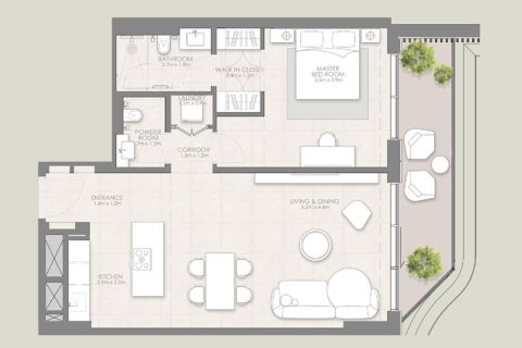 Huoneisto Al Reem Island, Abu Dhabi, Arabiemiraatit 1 makuuhuone, 70 m2 № 732533 - kuva 7