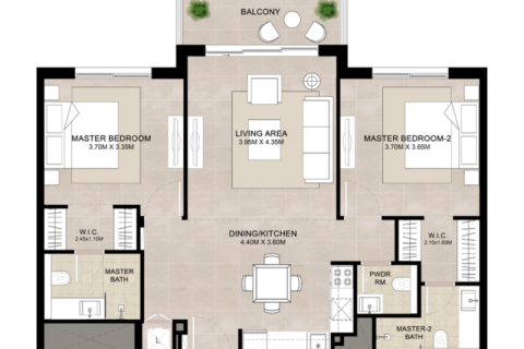 Müüa korter asukohaga Town Square, Dubai, AÜE: 1 magamistoaga, 56 m² Nr 732531 - pilt 6