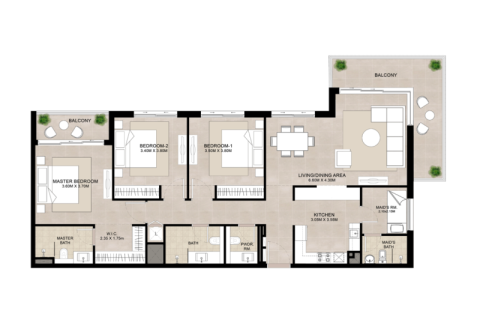 Müüa korter asukohaga Town Square, Dubai, AÜE: 1 magamistoaga, 56 m² Nr 732531 - pilt 7