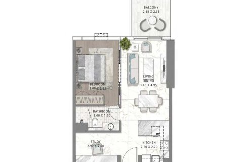 Apartemen di GOLF GATE 2 di DAMAC Hills (Akoya by DAMAC), Dubai, UEA 1 kamar tidur, 60 m2 nomor 739686 - foto 12