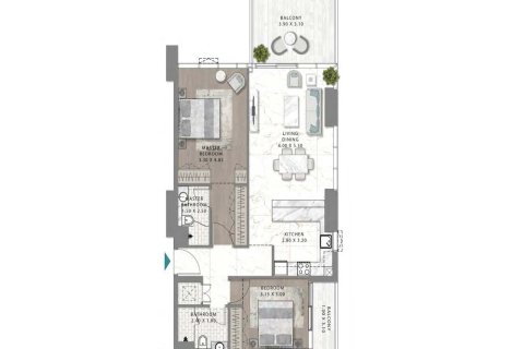 Apartemen di GOLF GATE 2 di DAMAC Hills (Akoya by DAMAC), Dubai, UEA 1 kamar tidur, 60 m2 nomor 739686 - foto 11
