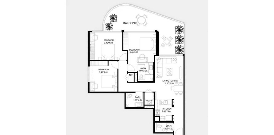 Leilighet i Dubai South (Dubai World Central), Dubai, Emiratene 3 soverom, 139.06 kvm nr. 707306