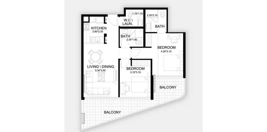 Apartman u X11 u gradu Dubai South (Dubai World Central), UAE 2 spavaće sobe, 99.79 m2 Br. 707305
