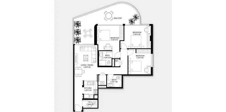 Διαμέρισμα σε X11 σε Dubai South (Dubai World Central), ΗΑΕ 3 υπνοδωμάτια, 139.06 τ.μ. Αρ. 707307