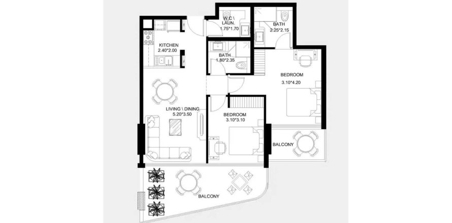 Квартира в X11 в Dubai South (Dubai World Central), Дубай, ОАЭ 3 комнаты, 101.46м2 № 707302
