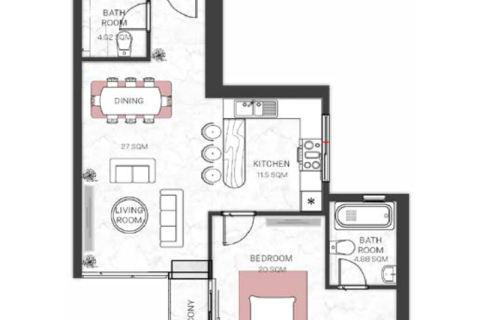 Lakás itt: Ajman, EAE, 1 hálószoba, 81 m², azonosító: 732540 - fénykép 2