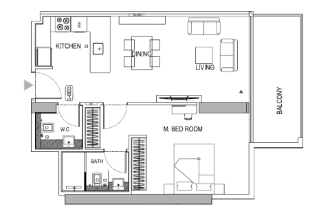 Byt v Jumeirah Village Circle, Dubai, SAE 1 pokoj, 42 m² Č.: 732536 - fotografie 5