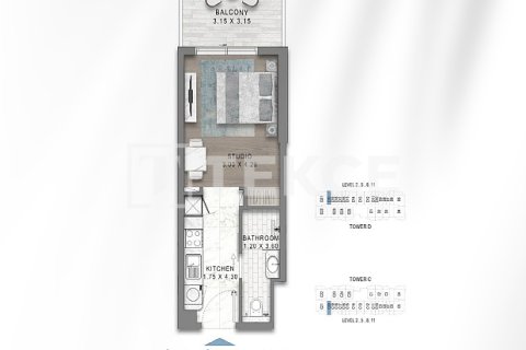 Apartament de vânzare în Golf City, Dubai, EAU 1 cameră, 45 mp. №730852 - poză 26