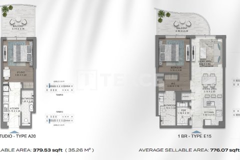 Apartament de vânzare în Golf City, Dubai, EAU 1 cameră, 45 mp. №730852 - poză 24
