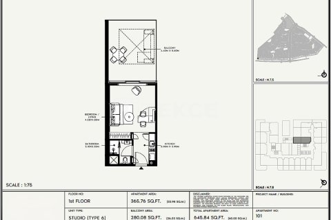 Dubai, UAE의 판매용 아파트 침실 1개, 59제곱미터 번호 730855 - 사진 11