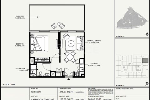 Dubai, UAE의 판매용 아파트 침실 1개, 59제곱미터 번호 730855 - 사진 12