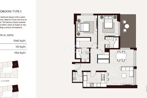 Apartament na sprzedaż w Jumeirah Village Circle, Dubai, ZEA 1 pokój, 44 mkw., nr 730850 - zdjęcie 23