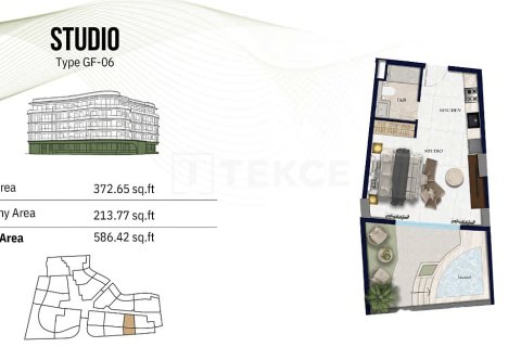 Huoneisto Jumeirah Village Circle, Dubai, Arabiemiraatit 1 makuuhuone, 69 m2 № 730835 - kuva 19