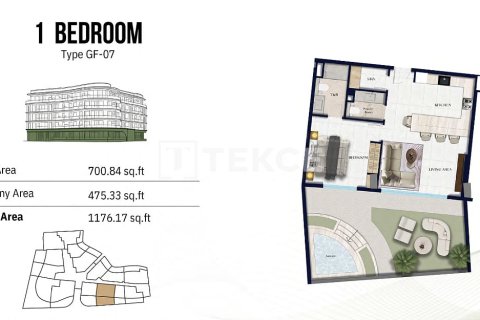 Huoneisto Jumeirah Village Circle, Dubai, Arabiemiraatit 1 makuuhuone, 69 m2 № 730835 - kuva 25