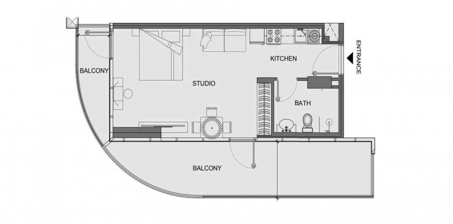 Korter asukohaga V-Suites by Anax asukohaga Business Bay, Dubai, AÜE: 1 toaline, 68.84 m² Nr 633577