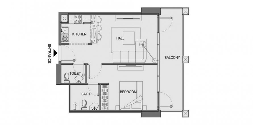 Korter asukohaga V-Suites by Anax asukohaga Business Bay, Dubai, AÜE: 1 magamistoaga, 65.03 m² Nr 633580