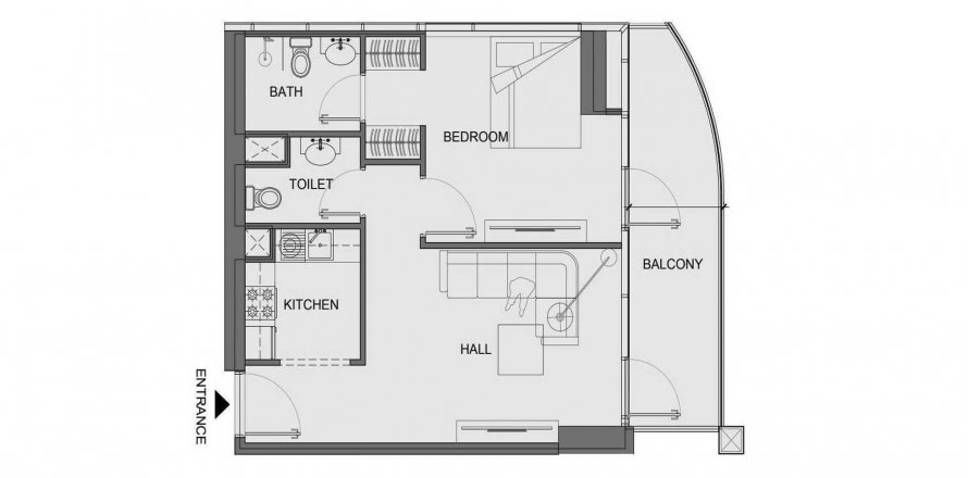 Korter asukohaga V-Suites by Anax asukohaga Business Bay, Dubai, AÜE: 1 magamistoaga, 70.79 m² Nr 633579