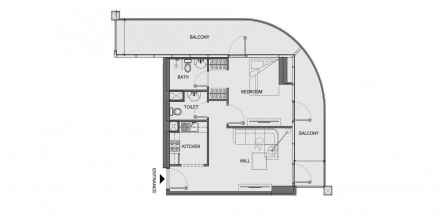 Пәтер V-Suites by Anax, Бизнес-Бэй, Дубай, БАӘ-да 1 жатын бөлме, 91.42 м² № 633581