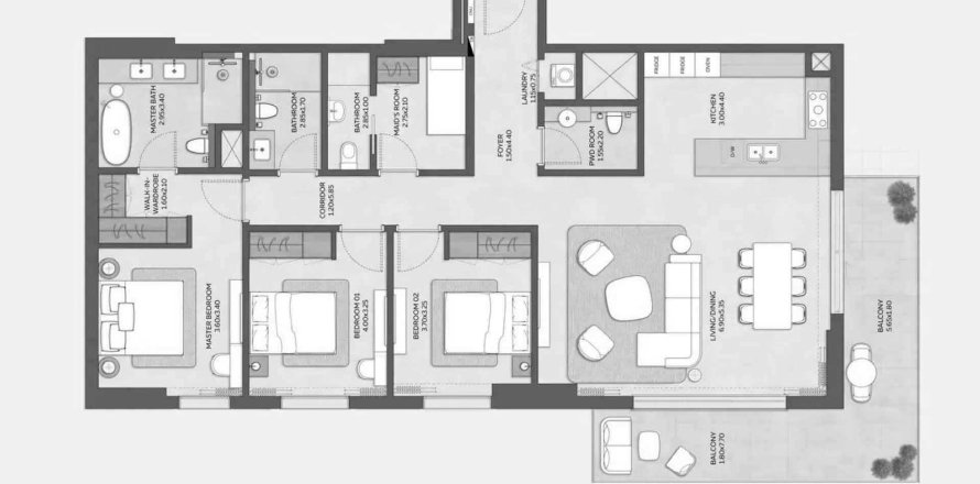 Apartamento em Dubai, EAU 3 quartos, 169.08 m2 № 719535
