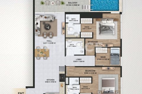 Huoneisto Dubai, Arabiemiraatit 1 huone, 38 m2 № 730922 - kuva 11