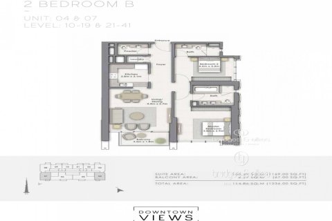 Appartement te huur in Downtown Dubai (Downtown Burj Dubai), Dubai, VAE 2 slaapkamers, 113 vr.m., nr 687848 - foto 20