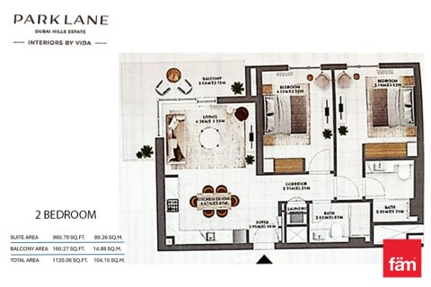 Apartmen di Dubai Hills Estate, UAE 2 bilik tidur, 104.1 meter persegi № 679760 - foto 10