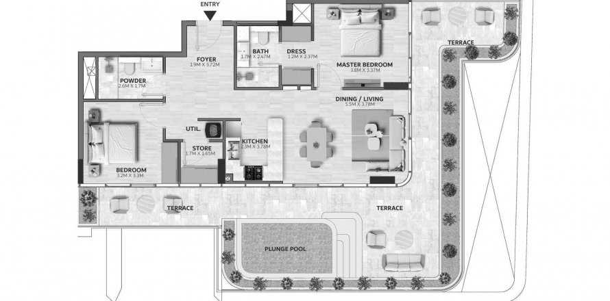 Apartment in Vedaire Residences in Meydan, Dubai, UAE 2 bedrooms, 154 sq.m. № 629807