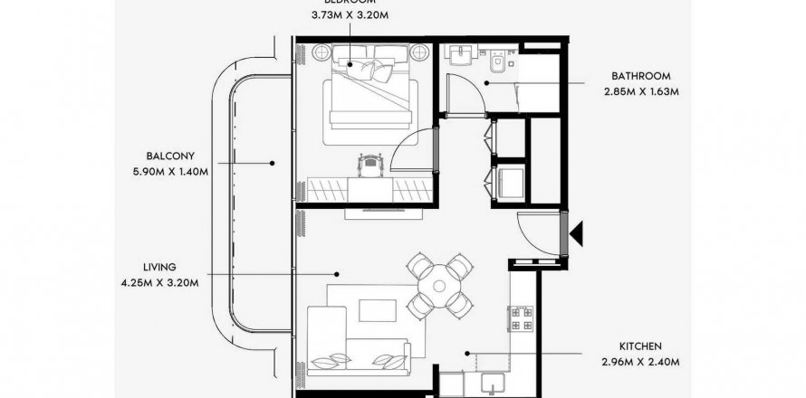 Apartment in Azizi Wares in Jebel Ali, Dubai, UAE 1 bedroom, 58.4 sq.m. № 634096