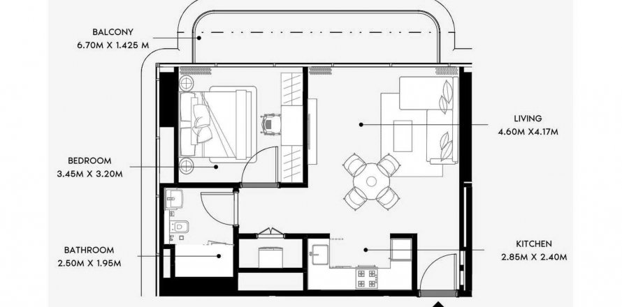 Apartment in Azizi Wares in Jebel Ali, Dubai, UAE 1 bedroom, 61.97 sq.m. № 634097