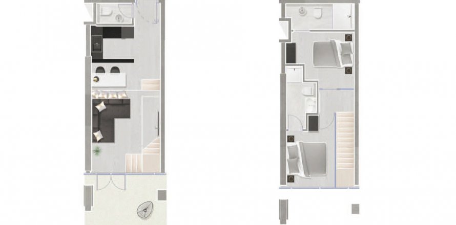 Townhouse in OASIS RESIDENCES ONE in Masdar City, Abu Dhabi, UAE 2 bedrooms, 74 sq.m. № 631609