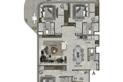 דירה למכירה ב Dubai, איחוד האמירויות  1 חדר שינה, מספר 690037 - תמונה 6