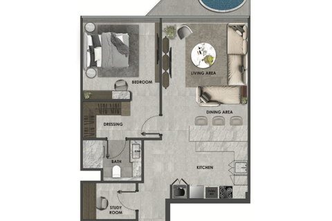 דירה למכירה ב Dubai, איחוד האמירויות  1 חדר שינה, מספר 690037 - תמונה 4