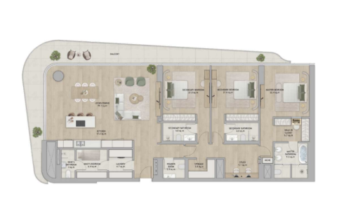 Apartman na Saadiyat Island, Abu Dhabi, UAE 1 spavaća soba, 100 m2 Br. 690040 - fotografija 9