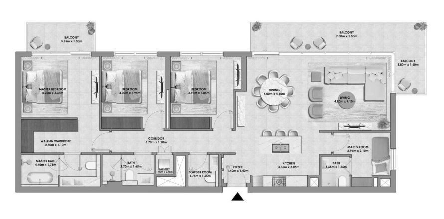Apartment sa Palace Residences Hillside sa Dubai, UAE 3 silid-tulugan, 174.85 sq.m. № 650713