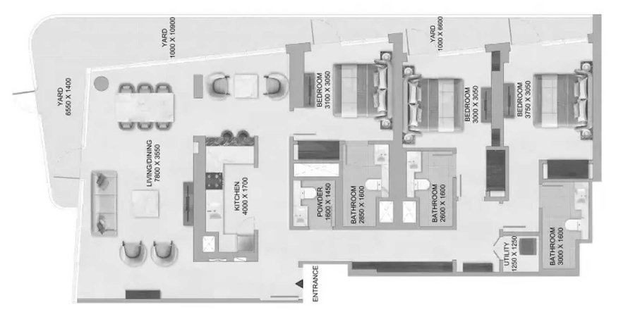 Пәтер River Cove Residences, Абу-Даби, БАӘ-да 3 жатын бөлмелер, 168.46 м² № 704070