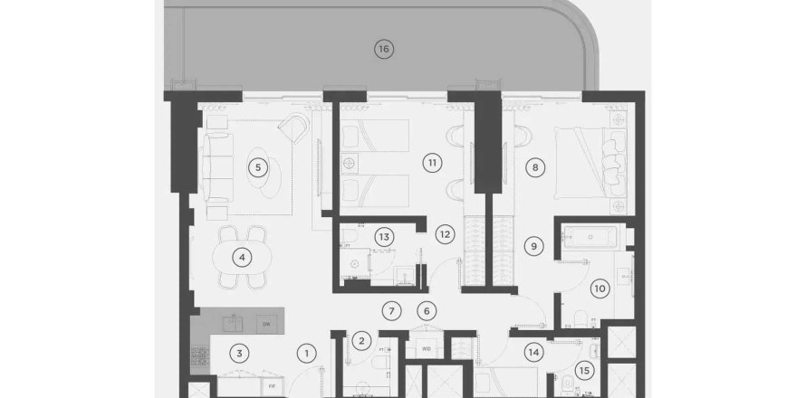 Apartament w Al Reem Island, Abu Dhabi, ZEA 2 sypialnie, 137.4 mkw. nr 740723
