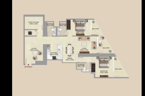 Apartemen di Dubai, UEA 2 kamar tidur, 146.8 m2 nomor 715640 - foto 10