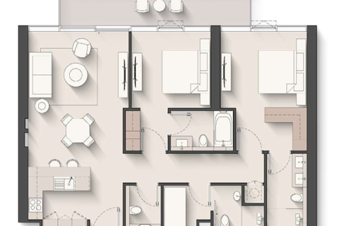 Apartman u gradu Al Hamra Village, Ras Al Khaimah, UAE 1 soba, 39 m2 Br. 689680 - Slika 7